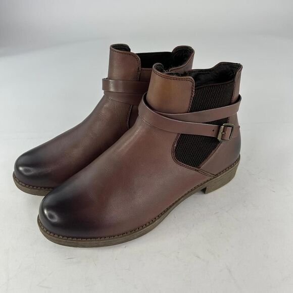 Propet Women's Tatum Boots US 9 Dark Burgandy Pull-On Side Zip Ankle Booties - Picture 7 of 13